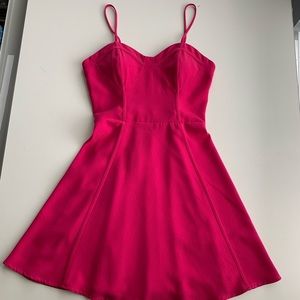 Hot Pink Mini Cocktail Dress w Spaghetti Straps
